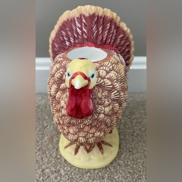 NIB PartyLite Ceramic Turkey Candle Holder Thanksgiving Taper OR Tea light HTF! - Picture 2 of 8